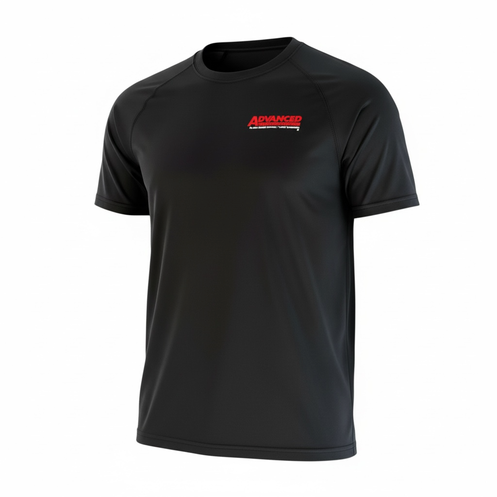 Short Sleeve Black Polyester Tee