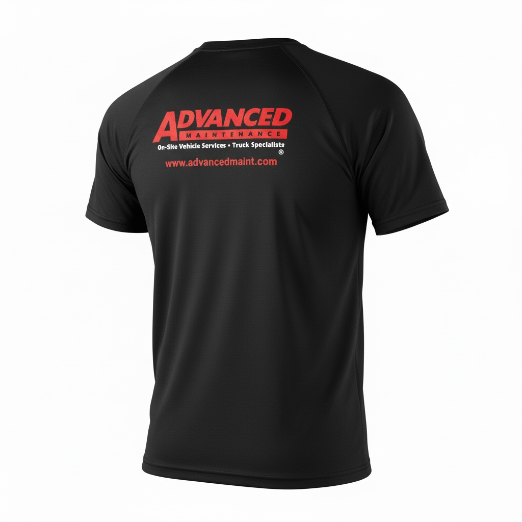 Short Sleeve Black Polyester Tee